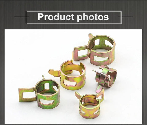 Planet Gates JUIDINTO 20pcs Fuel line Spring Clamp 6-15mm Spring Clip Fuel Oil Line Silicone Vacuum Hose Clamps Carbon Steel Zinc Plated Clip