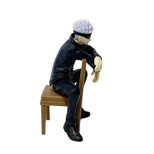 Planet Gates Jujutsu Kaisen 11cm 14cm Sitting Satoru Gojo Figure With Chair Break Time Collection Model Anime Decoration Toys Gifts