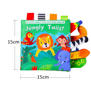 Planet Gates jungle 621 New Baby Toys Cartoon Animals Tail Baby Cloth Book Educational Ringed Paper Cloth Book Toys Enlightenment Baby Toys 0 12 Months
