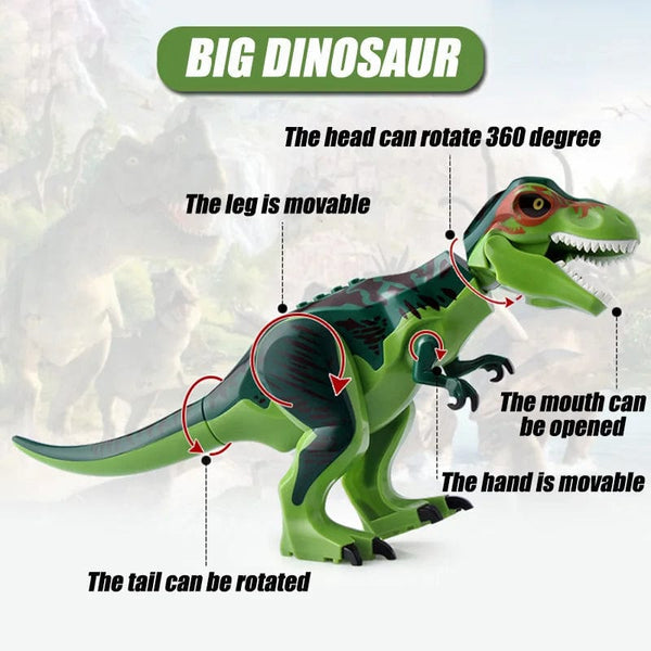 Planet Gates Jurassic Dino World Large Dinosaurs Figures Bricks Building Blocks Velociraptor T-Rex Triceratops Indominus Rex Toys For Kids
