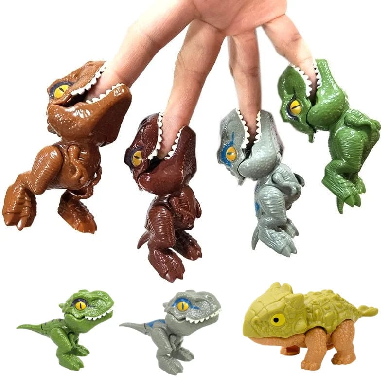 Planet Gates Jurassic Finger Dinosaur Triceratops Tyrannosaurus Model Toys for Kids Creative Finger Biting Dinosaurs Interactive Toy Boy Gift