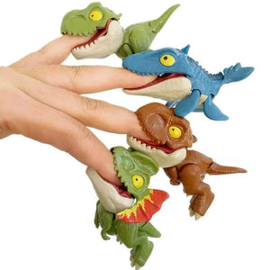 Planet Gates Jurassic Finger Dinosaur Triceratops Tyrannosaurus Model Toys for Kids Creative Finger Biting Dinosaurs Interactive Toy Boy Gift