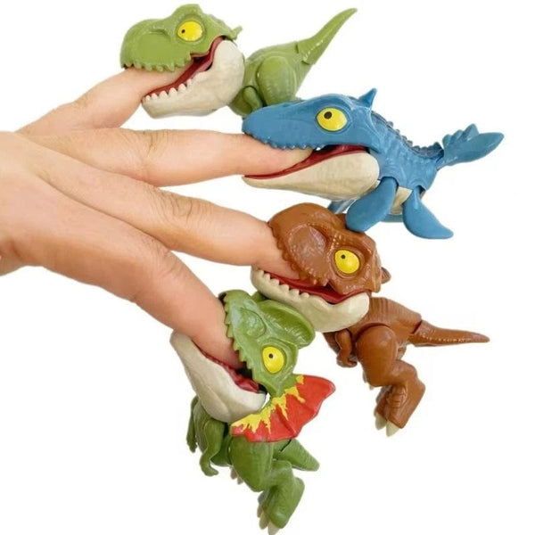 Planet Gates Jurassic Finger Dinosaur Triceratops Tyrannosaurus Model Toys for Kids Creative Finger Biting Dinosaurs Interactive Toy Boy Gift