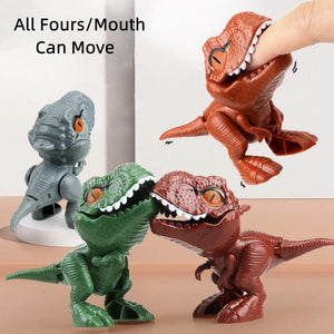 Planet Gates Jurassic Finger Dinosaur Triceratops Tyrannosaurus Model Toys for Kids Creative Finger Biting Dinosaurs Interactive Toy Boy Gift