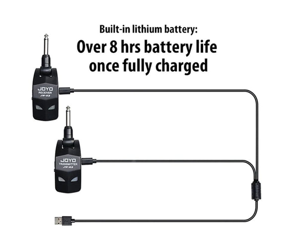 Planet Gates JW-03 / CHINA JOYO JW-03 Wireless Guitar System 2.4GHz 4 Channels Wireless Guitar Transmitter and Receiver for Electric Guitar Bass Amplifier