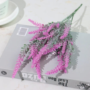 Planet Gates JY09- purple1PCS Artificial Flowers Flocked Plastic Lavender Bundle Fake Plants Wedding Bridle Bouquet Indoor Outdoor Home Kitchen Office Table
