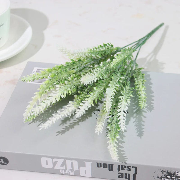 Planet Gates JY09-white1PCS Artificial Flowers Flocked Plastic Lavender Bundle Fake Plants Wedding Bridle Bouquet Indoor Outdoor Home Kitchen Office Table