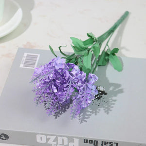 Planet Gates JY30-blue1PCS Artificial Flowers Flocked Plastic Lavender Bundle Fake Plants Wedding Bridle Bouquet Indoor Outdoor Home Kitchen Office Table