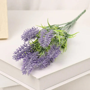 Planet Gates JY96-deep purple1PCS Artificial Flowers Flocked Plastic Lavender Bundle Fake Plants Wedding Bridle Bouquet Indoor Outdoor Home Kitchen Office Table