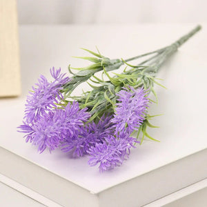 Planet Gates JY96-purple1PCS Artificial Flowers Flocked Plastic Lavender Bundle Fake Plants Wedding Bridle Bouquet Indoor Outdoor Home Kitchen Office Table