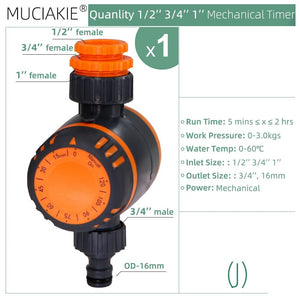 Planet Gates K MUCIAKIE Type A Solar Power Ball Valve Timers Home Garden Watering Irrigation Automatic Controller Waterproof 1/2 3/4'' Thread