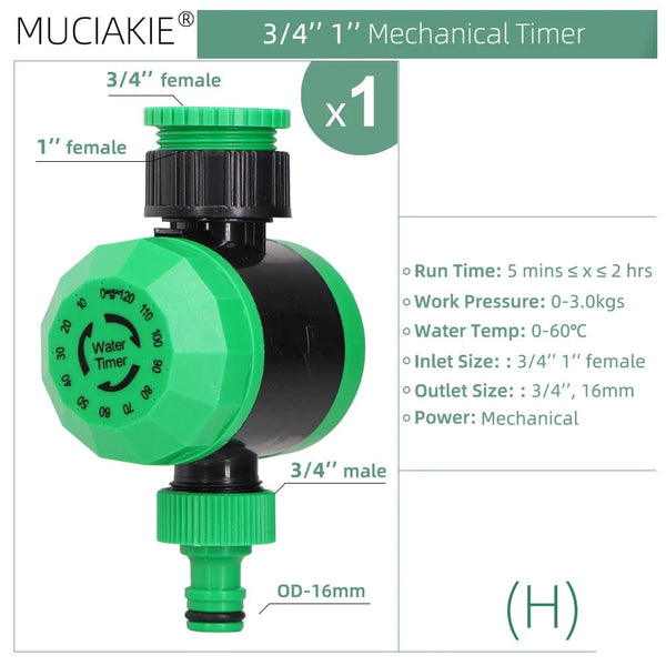 Planet Gates K MUCIAKIE Type A Solar Power Ball Valve Timers Home Garden Watering Irrigation Automatic Controller Waterproof 1/2 3/4'' Thread