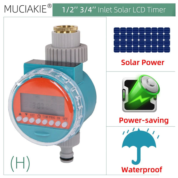 Planet Gates K MUCIAKIE Type A Solar Power Ball Valve Timers Home Garden Watering Irrigation Automatic Controller Waterproof 1/2 3/4'' Thread