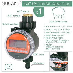 Planet Gates K MUCIAKIE Type A Solar Power Ball Valve Timers Home Garden Watering Irrigation Automatic Controller Waterproof 1/2 3/4'' Thread