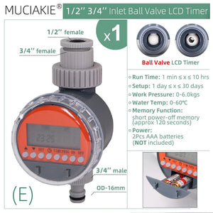Planet Gates K MUCIAKIE Type A Solar Power Ball Valve Timers Home Garden Watering Irrigation Automatic Controller Waterproof 1/2 3/4'' Thread