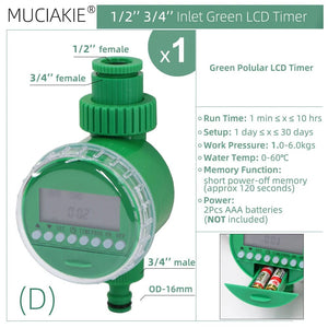 Planet Gates K MUCIAKIE Type A Solar Power Ball Valve Timers Home Garden Watering Irrigation Automatic Controller Waterproof 1/2 3/4'' Thread