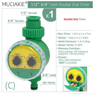 Planet Gates K MUCIAKIE Type A Solar Power Ball Valve Timers Home Garden Watering Irrigation Automatic Controller Waterproof 1/2 3/4'' Thread