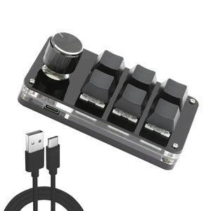 Planet Gates K03 White USB Macro Custom Mini Keyboard 12 Keys 2 Knob Programming DIY Mechanical Keyboard Gaming Drawing Switch Portable Hot-swap Keypad