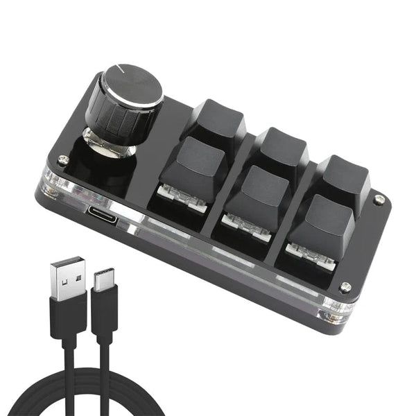 Planet Gates K03 White USB Macro Custom Mini Keyboard 12 Keys 2 Knob Programming DIY Mechanical Keyboard Gaming Drawing Switch Portable Hot-swap Keypad