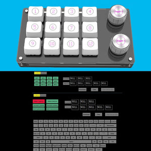 Planet Gates K03 White USB Macro Custom Mini Keyboard 12 Keys 2 Knob Programming DIY Mechanical Keyboard Gaming Drawing Switch Portable Hot-swap Keypad
