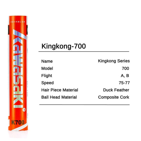 Planet Gates K100-Speed 76--4Tube Kawasaki King Kong 100/500 Feather Shuttlecock Badminton For Clubs & Training Racquet Sports Speed 76 77 Durable Badminton Ball