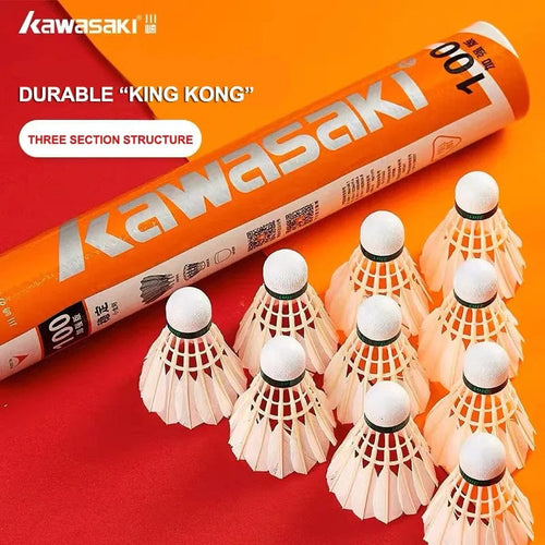 Planet Gates K100-Speed 76--4Tube Kawasaki King Kong 100/500 Feather Shuttlecock Badminton For Clubs & Training Racquet Sports Speed 76 77 Durable Badminton Ball