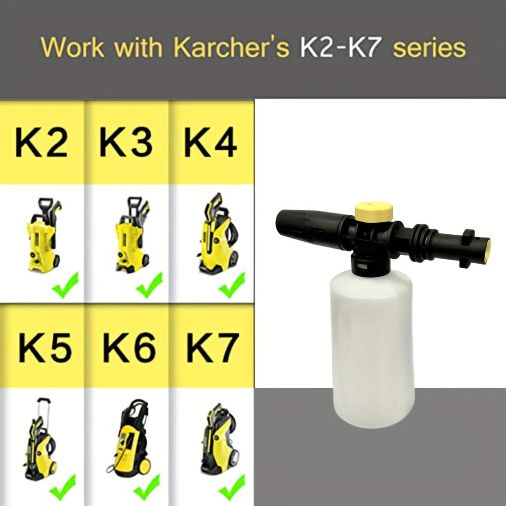 Planet Gates K2-K7 / 700ML 1pc Foam Cannon Jet Bottle Snow Foam Lance Washer Kit For Karcher K2 K3 K4 K5 K6 K7 K Series, Soap Generator High Pressure Washer Car Foamer Wash Adjustable Sprayer Nozzle 700ML