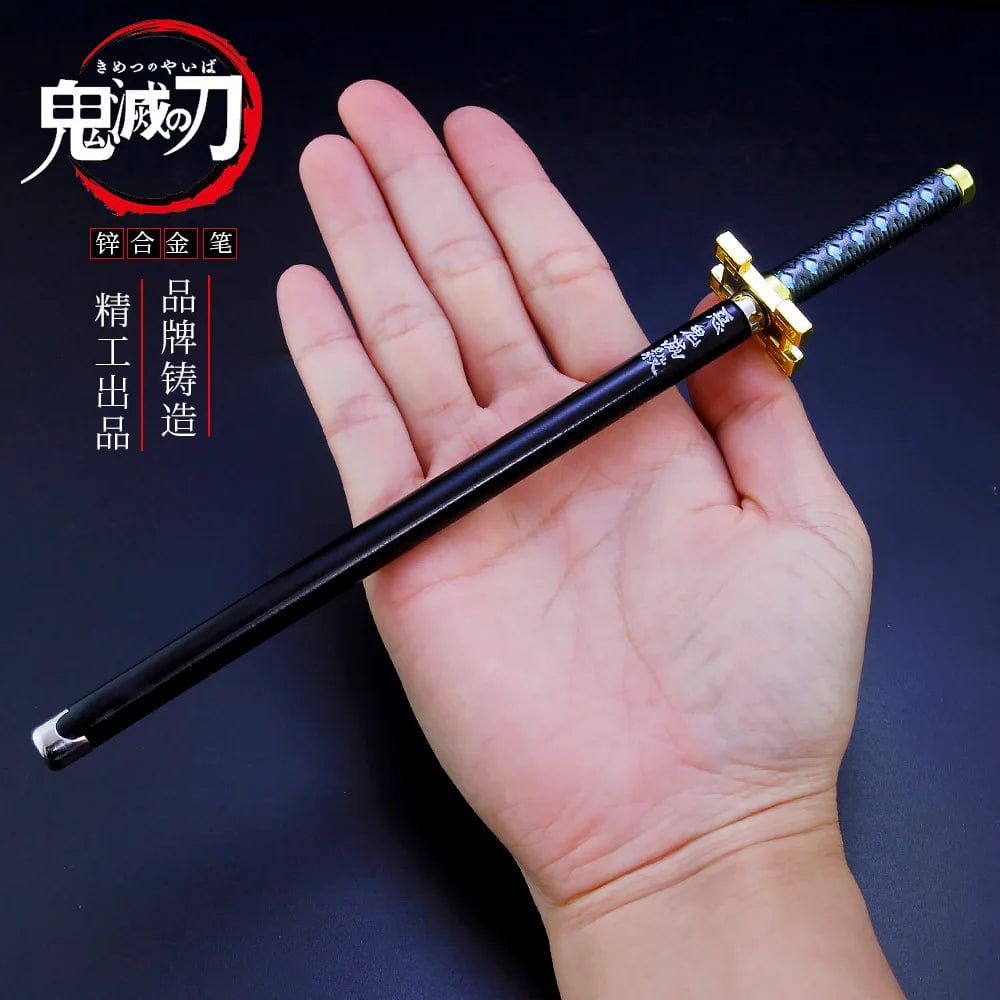 Planet Gates Kaigaku / Length 20cm 20CM Anime Demon Slayer Sword Model Gel Pen Kimetsu No Yaiba Tanjirou Weapon Black Refill Cosplay Prop Student Gift Box Package