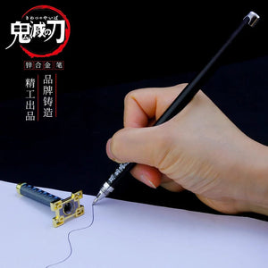 Planet Gates Kaigaku / Length 20cm 20CM Anime Demon Slayer Sword Model Gel Pen Kimetsu No Yaiba Tanjirou Weapon Black Refill Cosplay Prop Student Gift Box Package