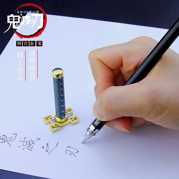 Planet Gates Kaigaku / Length 20cm 20CM Anime Demon Slayer Sword Model Gel Pen Kimetsu No Yaiba Tanjirou Weapon Black Refill Cosplay Prop Student Gift Box Package