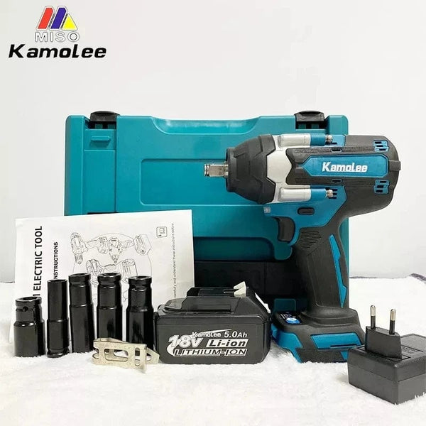 Planet Gates Kamolee 1800 N.M High Torque DTW700 Brushless Cordless Electric Impact Wrench 1/2 In Lithium-Ion Battery For Makita 18V Battery
