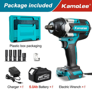 Planet Gates Kamolee 1800 N.M High Torque DTW700 Brushless Cordless Electric Impact Wrench 1/2 In Lithium-Ion Battery For Makita 18V Battery