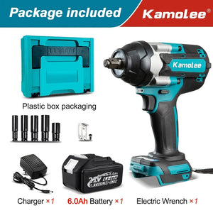 Planet Gates Kamolee 1800 N.M High Torque DTW700 Brushless Cordless Electric Impact Wrench 1/2 In Lithium-Ion Battery For Makita 18V Battery