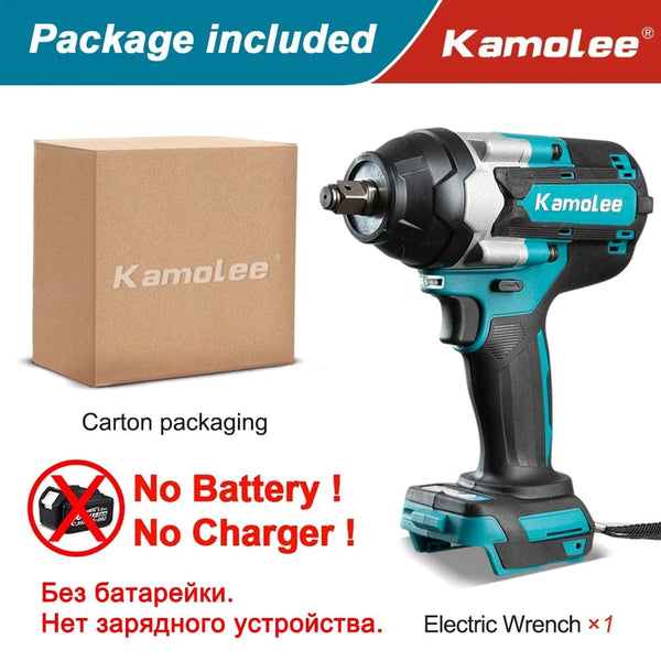 Planet Gates Kamolee 1800 N.M High Torque DTW700 Brushless Cordless Electric Impact Wrench 1/2 In Lithium-Ion Battery For Makita 18V Battery