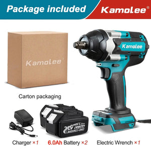 Planet Gates Kamolee 1800 N.M High Torque DTW700 Brushless Cordless Electric Impact Wrench 1/2 In Lithium-Ion Battery For Makita 18V Battery