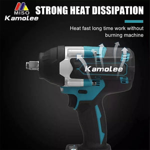 Planet Gates Kamolee 1800 N.M High Torque DTW700 Brushless Cordless Electric Impact Wrench 1/2 In Lithium-Ion Battery For Makita 18V Battery