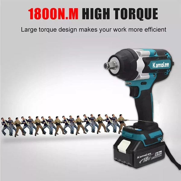 Planet Gates Kamolee 1800 N.M High Torque DTW700 Brushless Cordless Electric Impact Wrench 1/2 In Lithium-Ion Battery For Makita 18V Battery