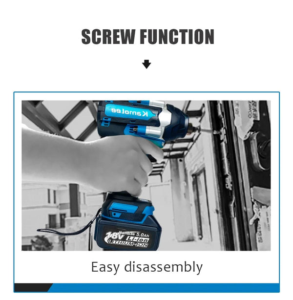 Planet Gates Kamolee 1800 N.M Torque DTW700 Brushless Electric Impact Wrench 1/2 In Lithium-Ion Battery For Makita 18V Battery