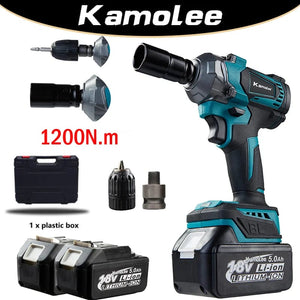 Planet Gates Kamolee Electric Wrench DTW500 Brushless Cordless 1200 N.m Included Battery and Charger Compatible with 18V Makita Battery