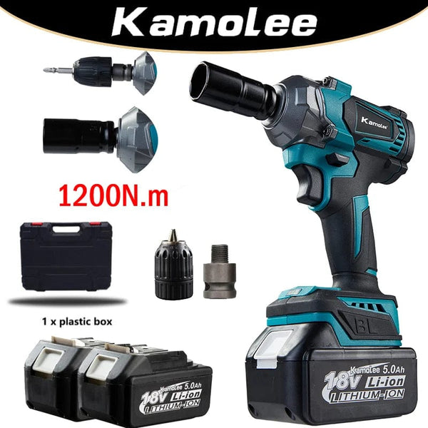 Planet Gates Kamolee Electric Wrench DTW500 Brushless Cordless 1200 N.m Included Battery and Charger Compatible with 18V Makita Battery