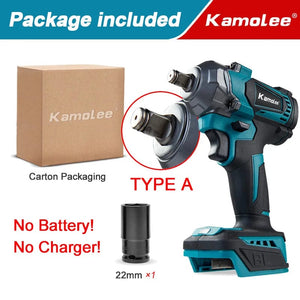 Planet Gates Kamolee Electric Wrench DTW500 Brushless Cordless 1200 N.m Included Battery and Charger Compatible with 18V Makita Battery