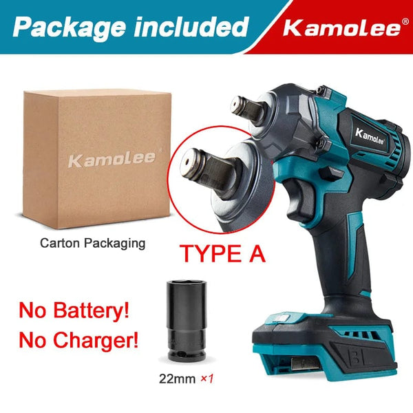 Planet Gates Kamolee Electric Wrench DTW500 Brushless Cordless 1200 N.m Included Battery and Charger Compatible with 18V Makita Battery