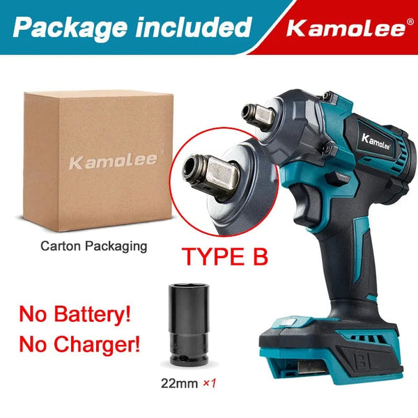 Planet Gates Kamolee Electric Wrench DTW500 Brushless Cordless 1200 N.m Included Battery and Charger Compatible with 18V Makita Battery