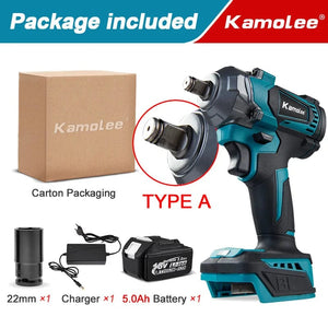 Planet Gates Kamolee Electric Wrench DTW500 Brushless Cordless 1200 N.m Included Battery and Charger Compatible with 18V Makita Battery