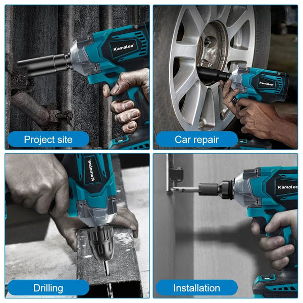 Planet Gates Kamolee Electric Wrench DTW500 Brushless Cordless 1200 N.m Included Battery and Charger Compatible with 18V Makita Battery