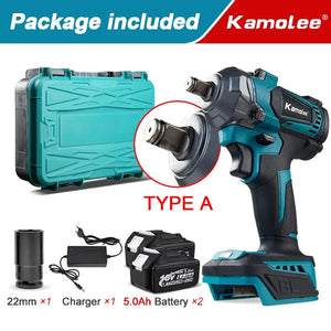 Planet Gates Kamolee Electric Wrench DTW500 Brushless Cordless 1200 N.m Included Battery and Charger Compatible with 18V Makita Battery