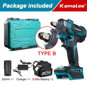 Planet Gates Kamolee Electric Wrench DTW500 Brushless Cordless 1200 N.m Included Battery and Charger Compatible with 18V Makita Battery