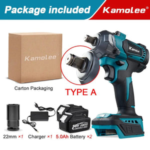 Planet Gates Kamolee Electric Wrench DTW500 Brushless Cordless 1200 N.m Included Battery and Charger Compatible with 18V Makita Battery