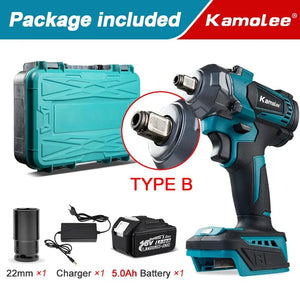 Planet Gates Kamolee Electric Wrench DTW500 Brushless Cordless 1200 N.m Included Battery and Charger Compatible with 18V Makita Battery