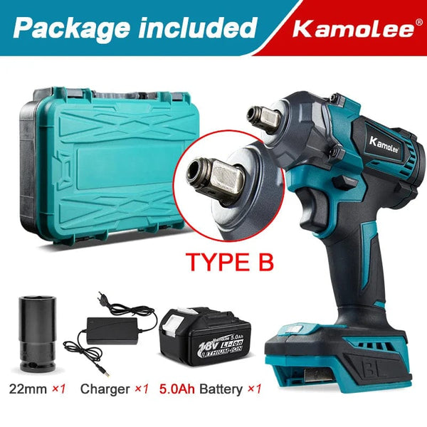 Planet Gates Kamolee Electric Wrench DTW500 Brushless Cordless 1200 N.m Included Battery and Charger Compatible with 18V Makita Battery